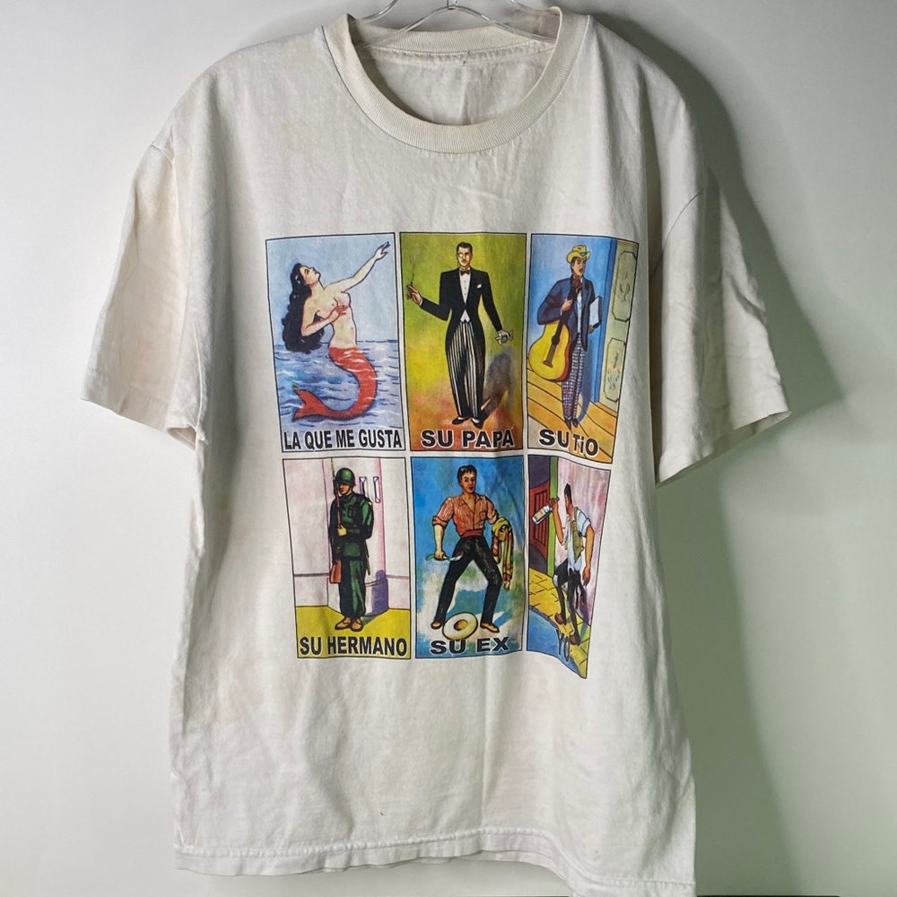Graphic White Tee Men’s Size Large - Stained - 1230